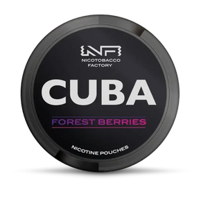 CUBA Forest Berries nicotine pouches can, front view