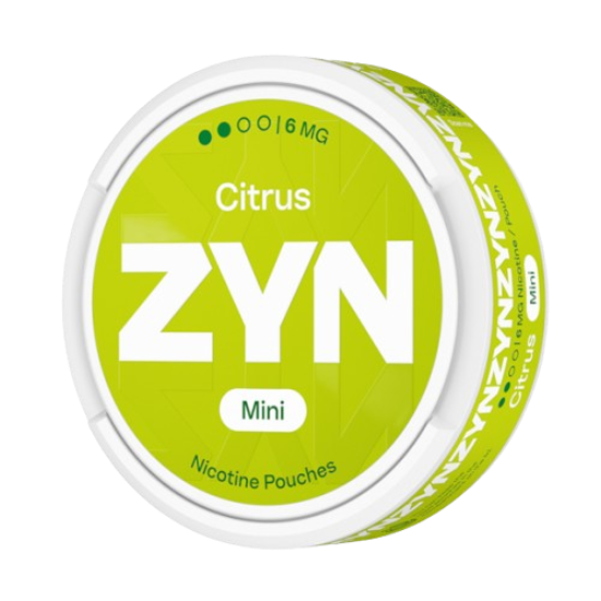 ZYN Citrus nicotine pouches packaging on a white background