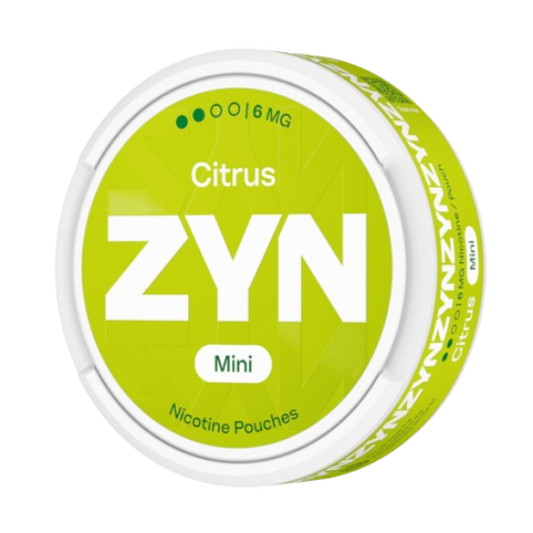 ZYN Citrus Mini nicotine pouches packaging on a white background