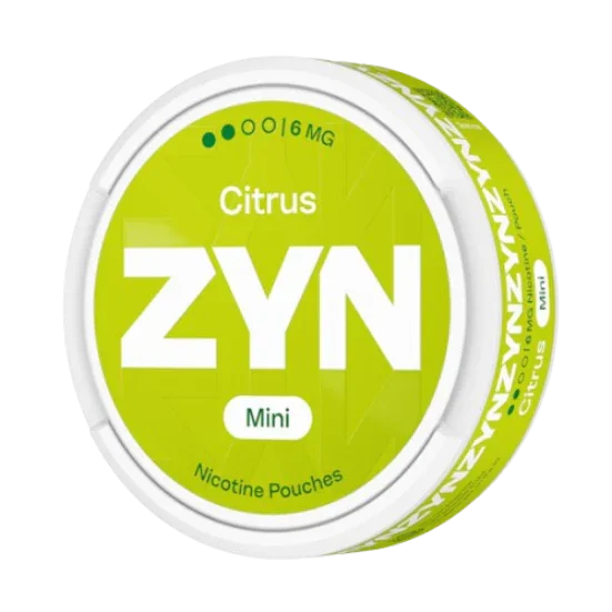 ZYN Citrus nicotine pouches packaging on a white background