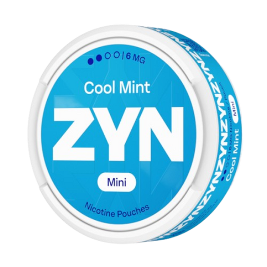 ZYN Cool Mint nicotine pouches packaging on a white background