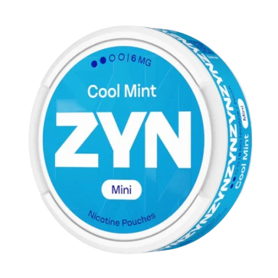 ZYN Cool Mint nicotine pouches packaging on a white background