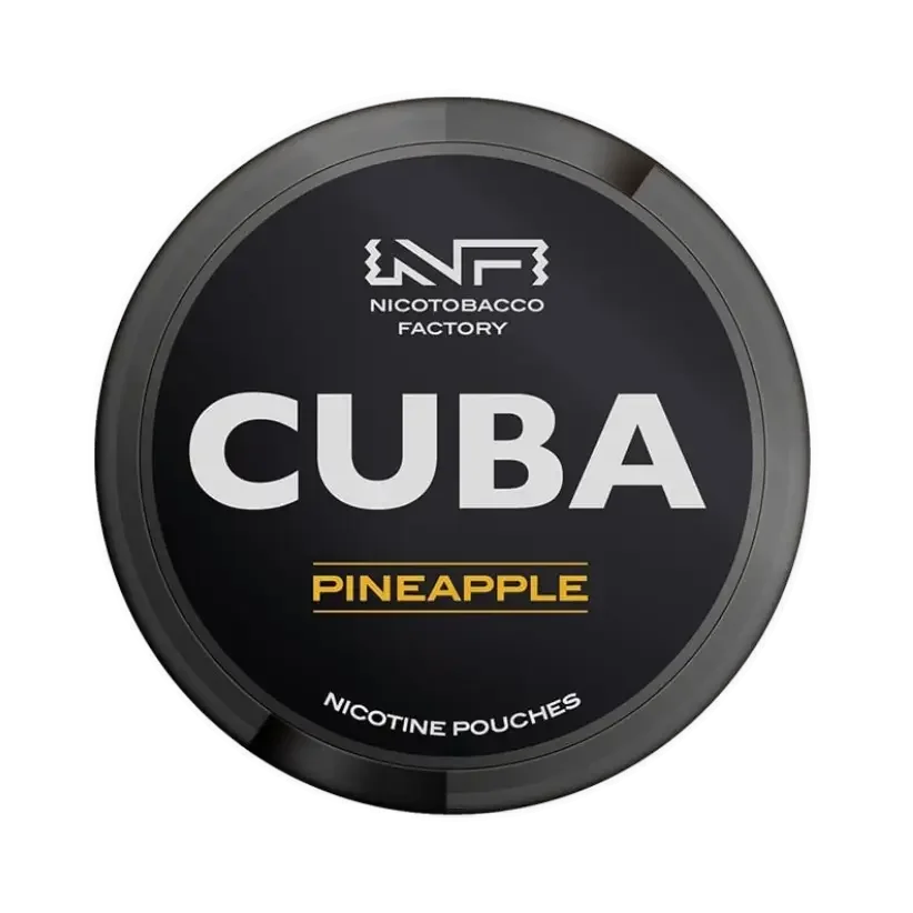 CUBA Pineapple nicotine pouches can, front view