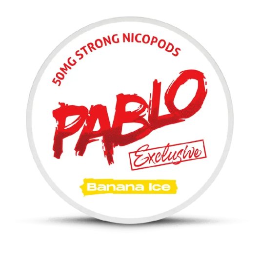 PABLO Exclusive Banana Ice nicotine pouches can, front view