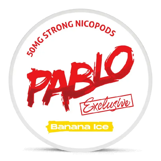 PABLO Exclusive Banana Ice nicotine pouches can, front view