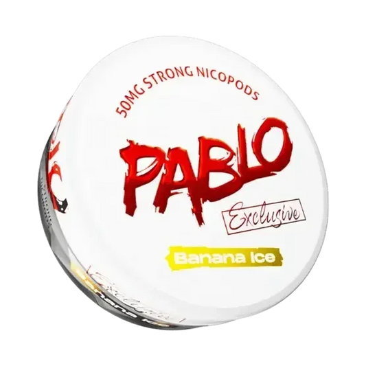 PABLO Exclusive Banana Ice nicotine pouches can, front view