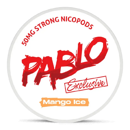 PABLO Mango Ice nicotine pouches can, front view
