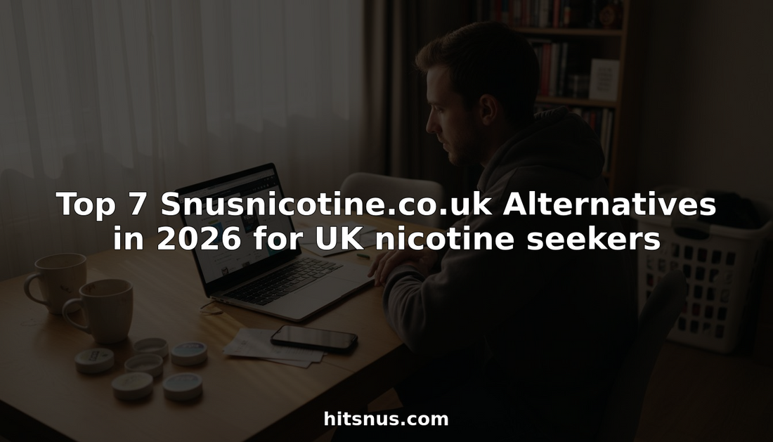 Man comparing UK nicotine pouch websites