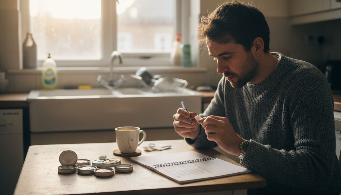 Man choosing from assorted nicotine pouch flavours