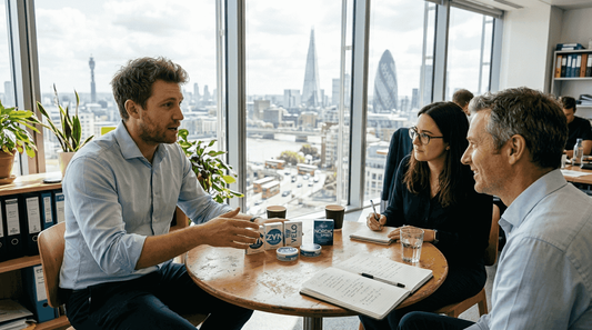 Team discussing tobacco alternatives products