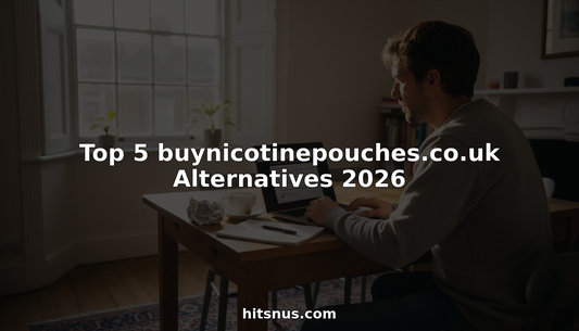 Man researching nicotine pouch alternatives at home