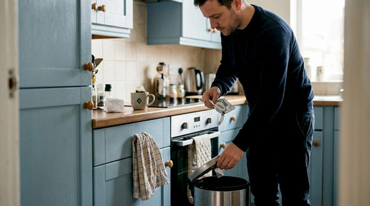 Disposing nicotine pouch in home kitchen bin