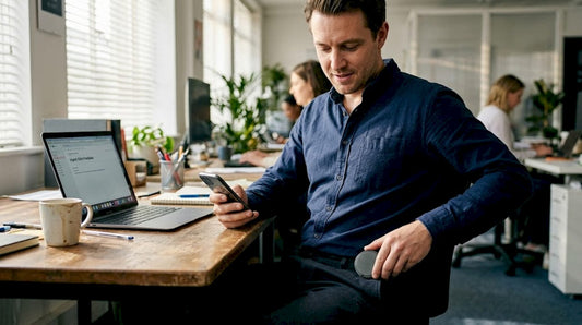Professional retrieves nicotine pouch in office