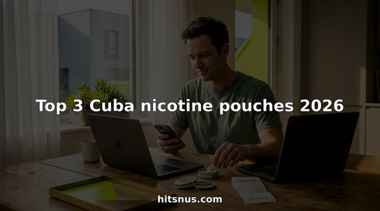 Adult places nicotine pouch at kitchen table