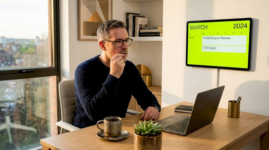 Man using nicotine pouch at home desk