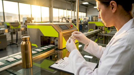 Technician checks nicotine pouch seals at factory