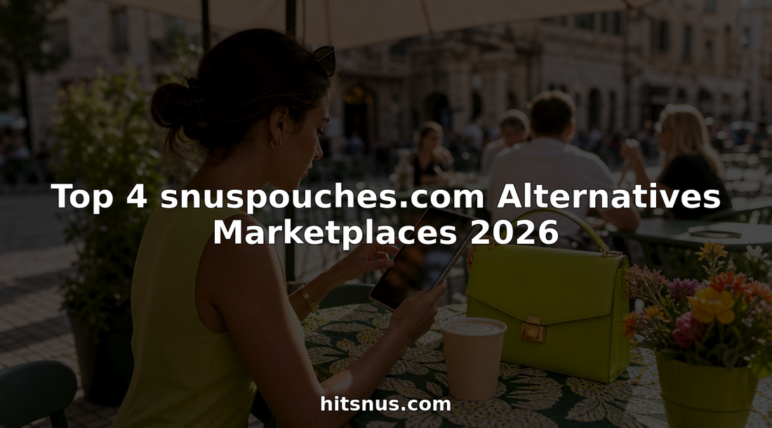 Woman browsing nicotine pouch marketplaces on tablet