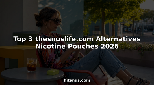Woman browsing nicotine pouch online shopping in café