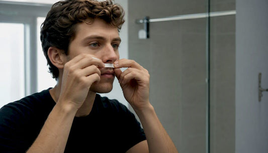 Hand placing nicotine pouch under lip