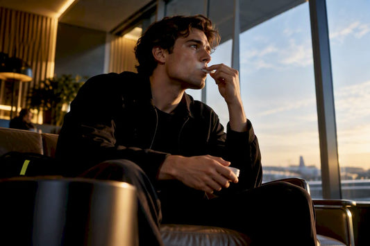 Adult using an anonymous nicotine pouch