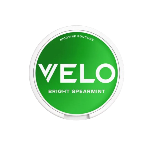 Green Velo nicotine pouch container on a white background