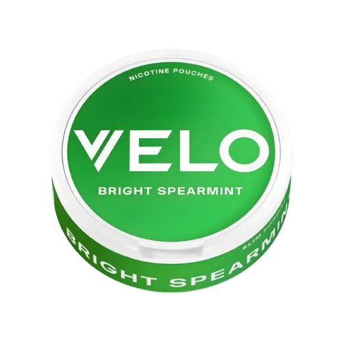 Green Velo nicotine pouch container on a white background
