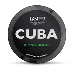 CUBA Apple Juice nicotine pouches can, front view