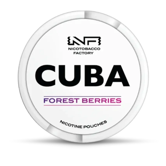 CUBA Forest Berries nicotine pouches can, front view