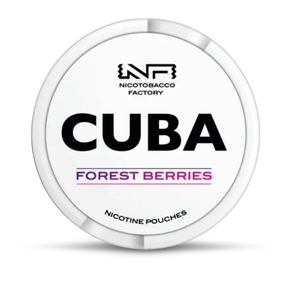 CUBA Forest Berries nicotine pouches can, front view