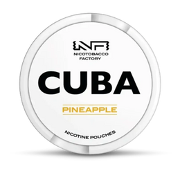 CUBA Pineapple white can nicotine pouches, front view