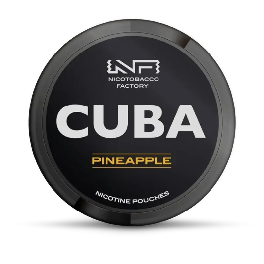 CUBA Pineapple nicotine pouches can, front view