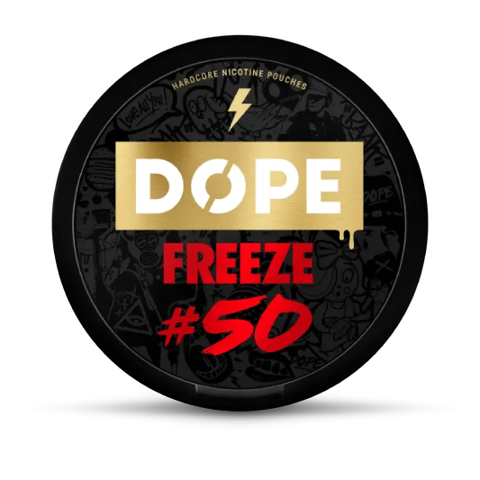 DOPE 50 nicotine pouches can, front view