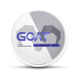 GOAT Blueberry #12 nicotine pouches can, front view with shadow