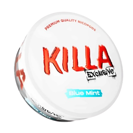 Killa Exclusive Blue Mint nicotine pod on a white background