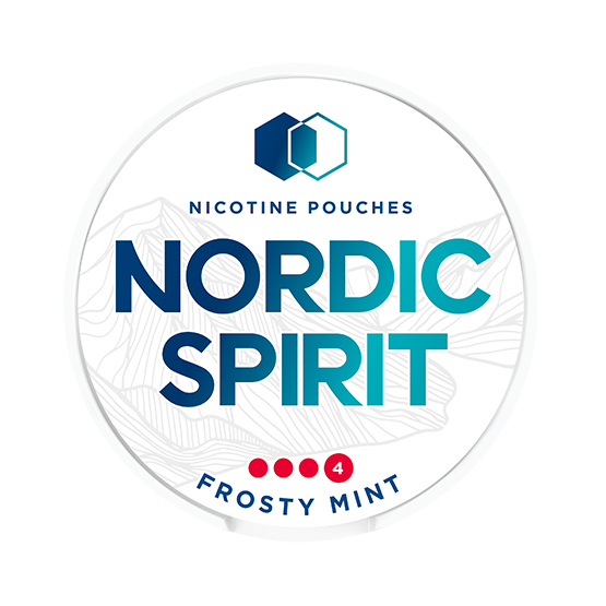 Nordic Spirit nicotine pouches label with blue and white design