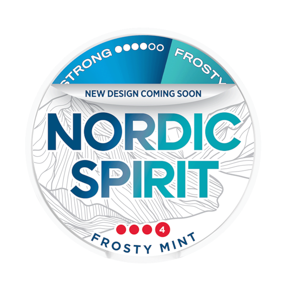 Nordic Spirit product packaging with text about a new design coming soon.