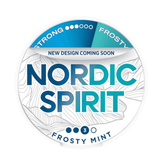 Nordic Spirit product packaging with text about a new design coming soon.
