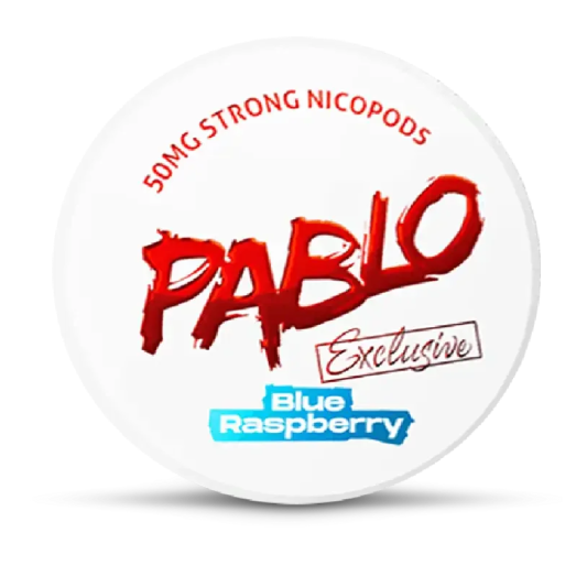 PABLO Blue Raspberry nicotine pouches can, front view