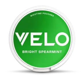 Green Velo nicotine pouch container on a white background