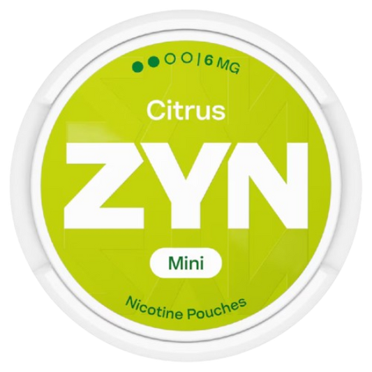 ZYN Citrus Mini nicotine pouches packaging on a white background