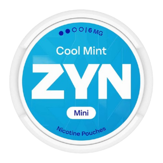 ZYN Cool Mint nicotine pouches packaging on a white background
