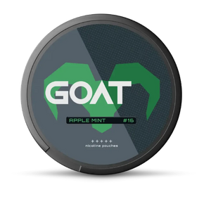 GOAT #16 Apple Mint nicotine pouches can, front view