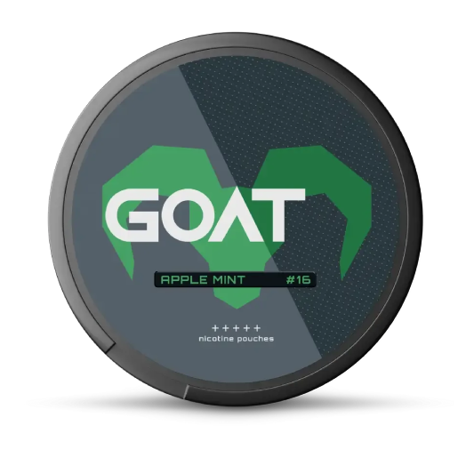GOAT #16 Apple Mint nicotine pouches can, front view