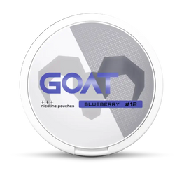 GOAT Blueberry #12 nicotine pouches can, front view with shadow