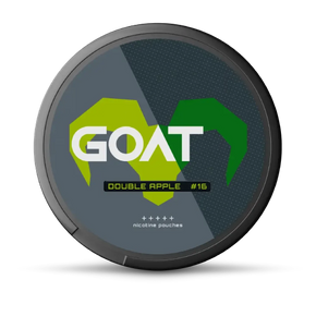 GOAT #16 Double Apple nicotine pouches can, front view