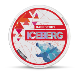 Iceberg Raspberry Medium nicotine pouches can, front view