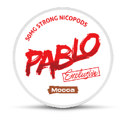 Pablo Mocca nicotine pod packaging on a white background