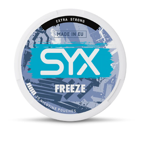 SYX Freeze extra-strong nicotine pouches can, front view